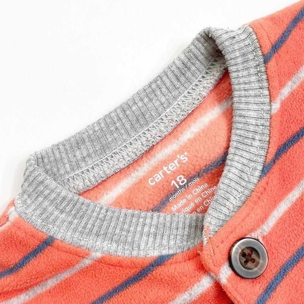 Carter's baby boys fleece striped jumpsuit